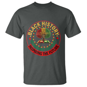 Black History Month Quote T Shirt Honoring The Past Inspiring The Future Gift TS12 Dark Heather Print Your Wear