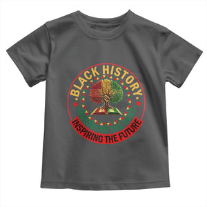 Black History Month Quote Toddler T Shirt Honoring The Past Inspiring The Future Gift TS12 Dark Heather Print Your Wear