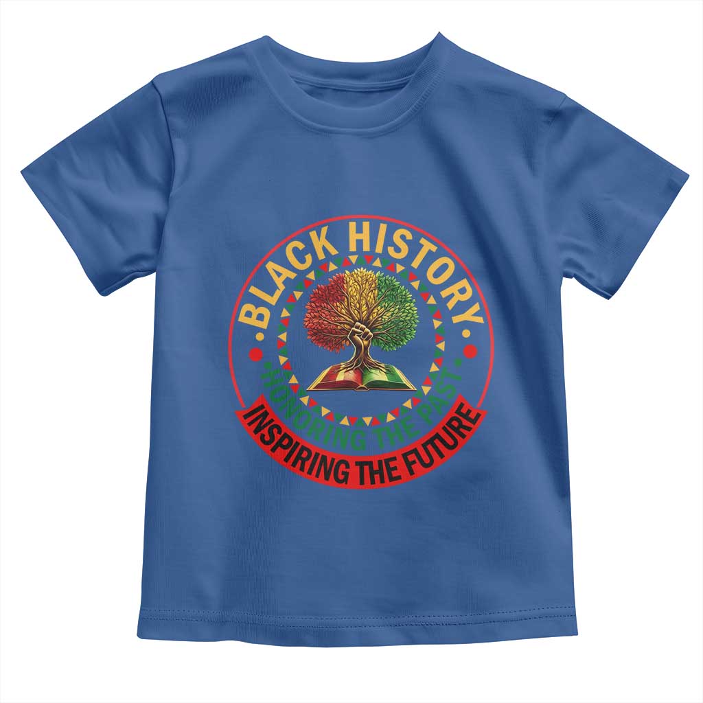 Black History Month Quote Toddler T Shirt Honoring The Past Inspiring The Future Gift TS12 Royal Blue Print Your Wear