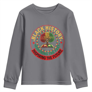 Black History Month Quote Youth Sweatshirt Honoring The Past Inspiring The Future Gift TS12 Charcoal Print Your Wear