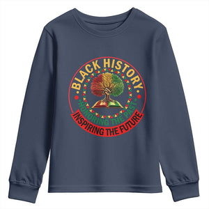 Black History Month Quote Youth Sweatshirt Honoring The Past Inspiring The Future Gift TS12 Navy Print Your Wear