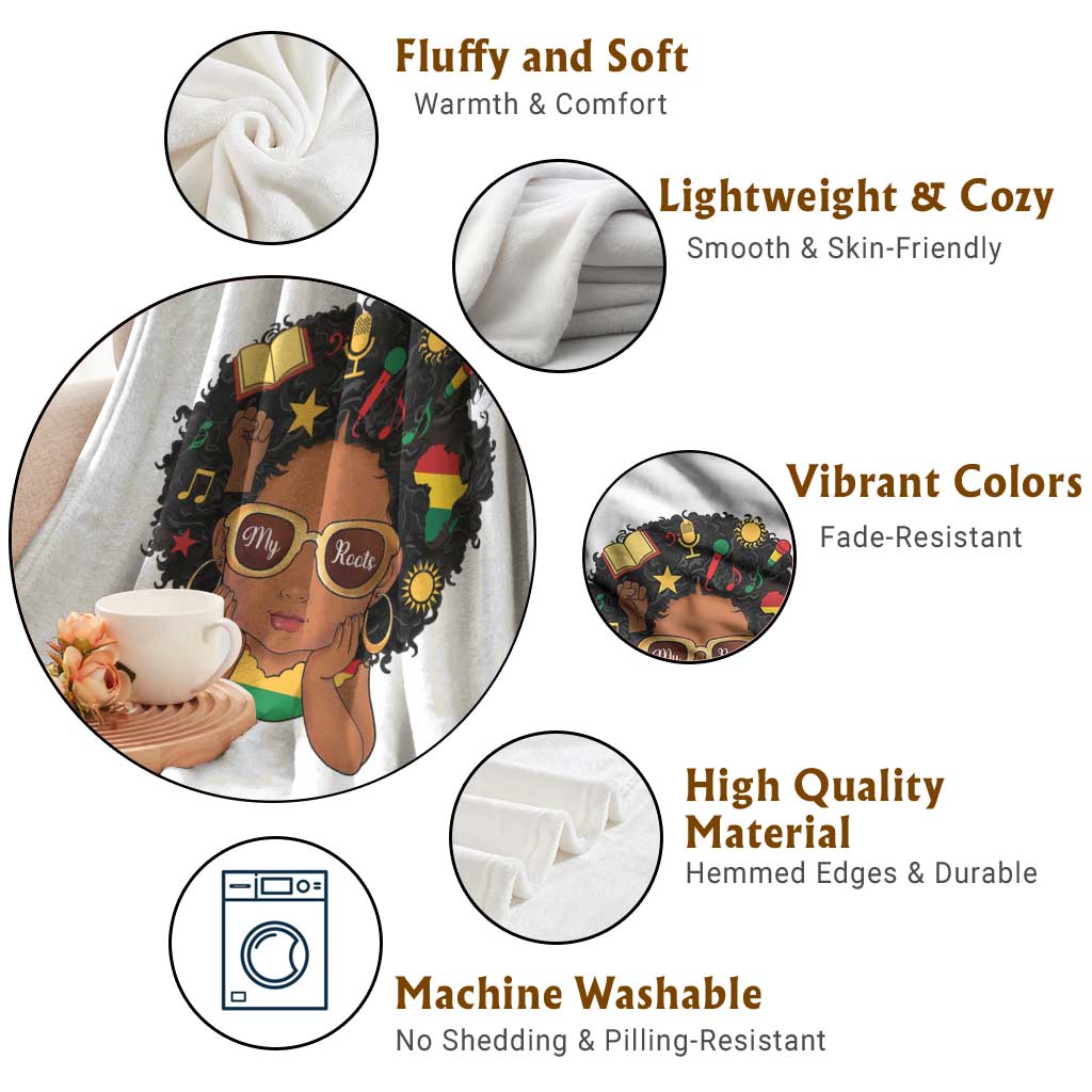 My Roots Black History Culture Pride Throw Blanket African American Heritage TS12 Print Your Wear