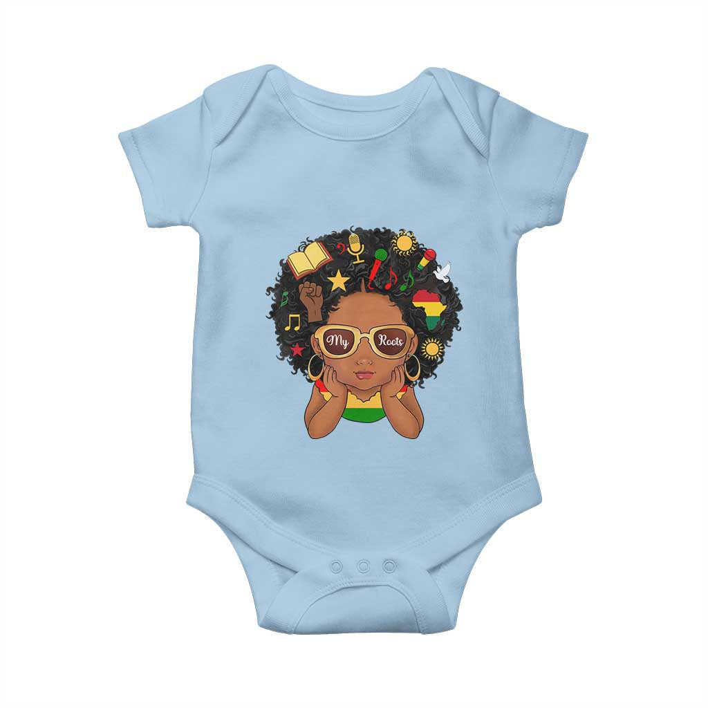 My Roots Black History Culture Pride Baby Onesie African American Heritage TS12 Light Blue Print Your Wear
