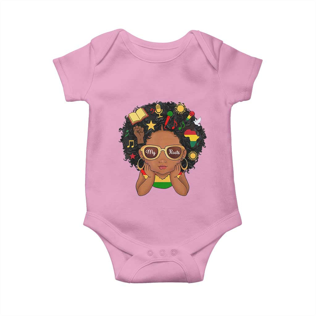 My Roots Black History Culture Pride Baby Onesie African American Heritage TS12 Light Pink Print Your Wear
