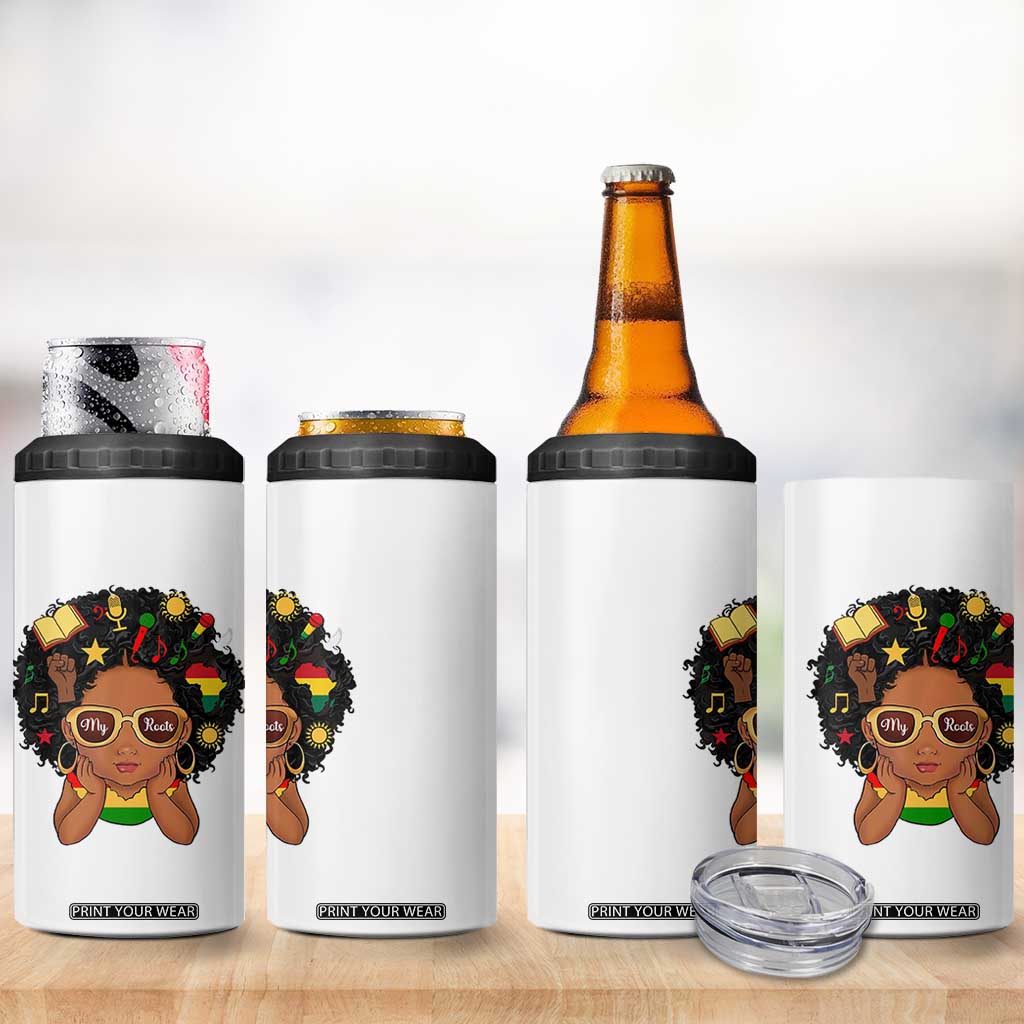 My Roots Black History Culture Pride 4 in 1 Can Cooler Tumbler African American Heritage TS12 Print Your Wear
