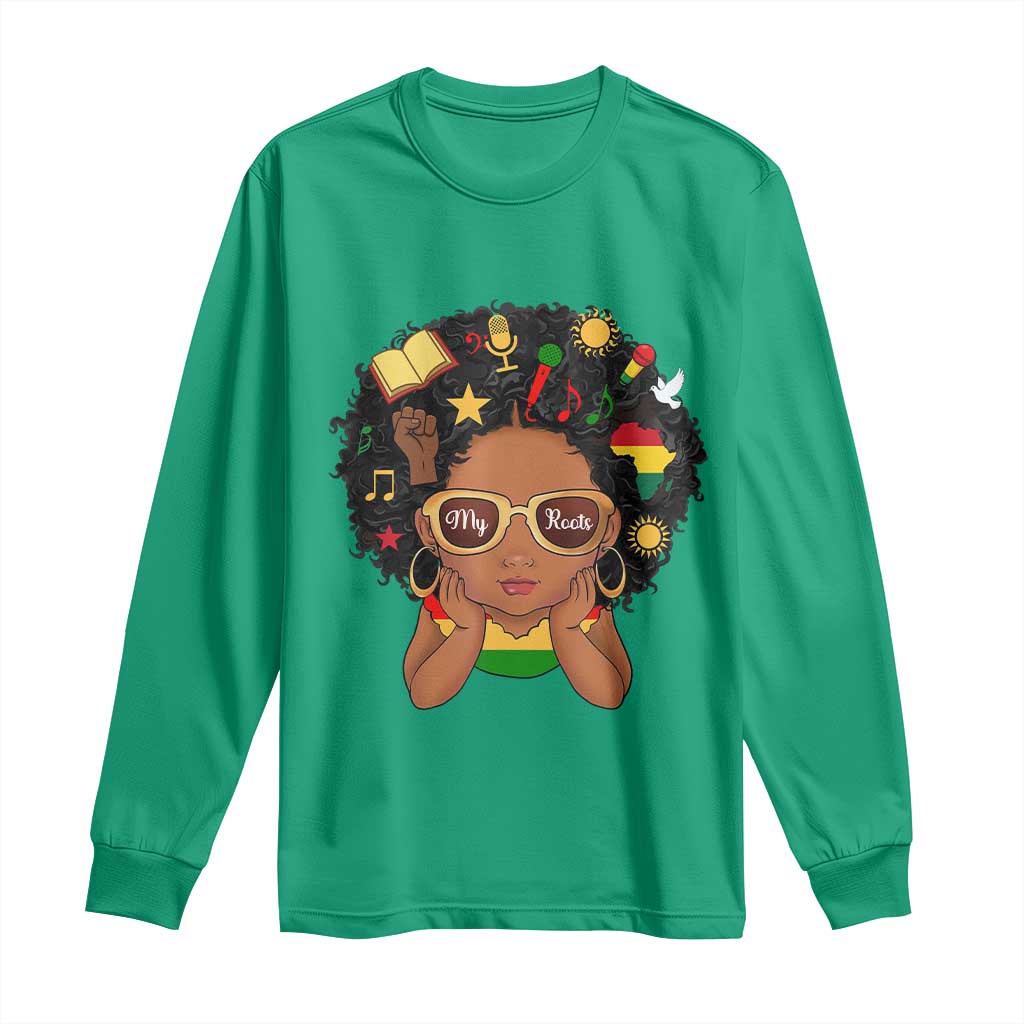 My Roots Black History Culture Pride Long Sleeve Shirt African American Heritage TS12 Irish Green Print Your Wear