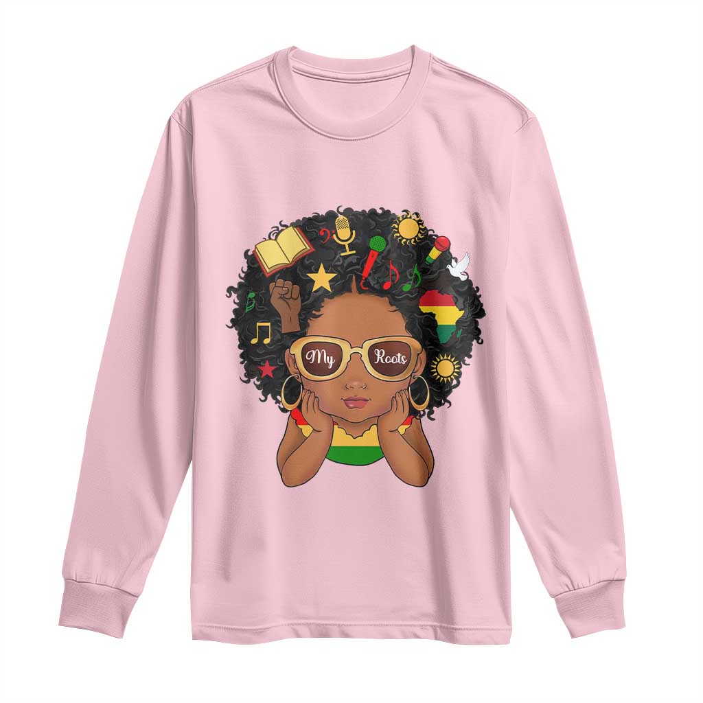 My Roots Black History Culture Pride Long Sleeve Shirt African American Heritage TS12 Light Pink Print Your Wear