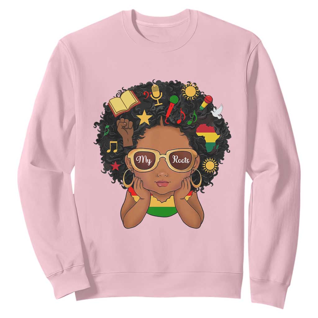 My Roots Black History Culture Pride Sweatshirt African American Heritage TS12 Light Pink Print Your Wear