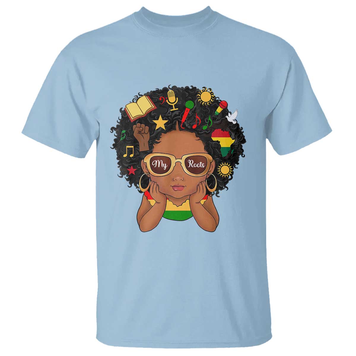 My Roots Black History Culture Pride T Shirt African American Heritage TS12 Light Blue Print Your Wear