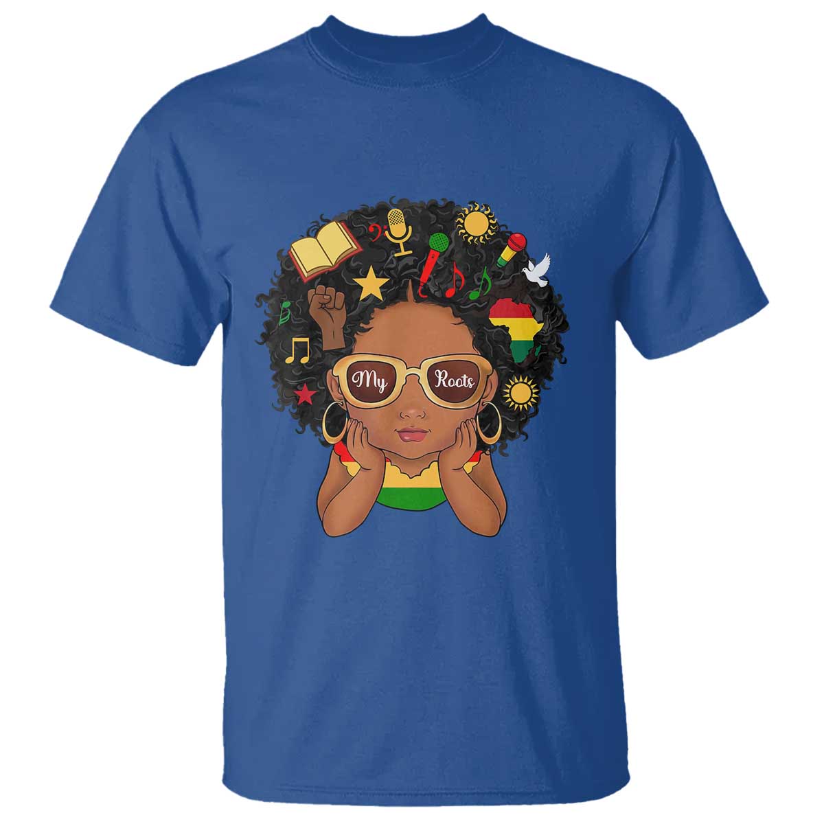 My Roots Black History Culture Pride T Shirt African American Heritage TS12 Royal Blue Print Your Wear