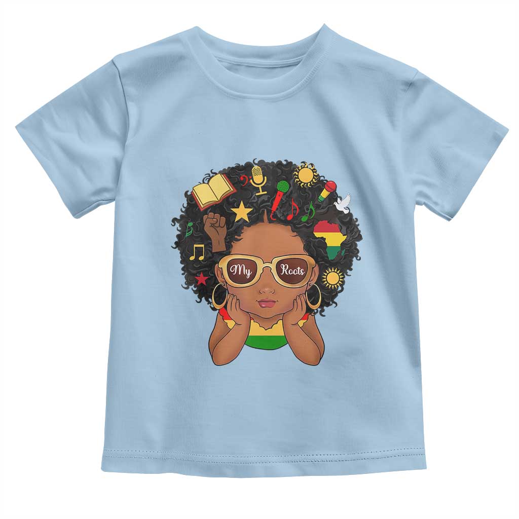 My Roots Black History Culture Pride Toddler T Shirt African American Heritage TS12 Light Blue Print Your Wear