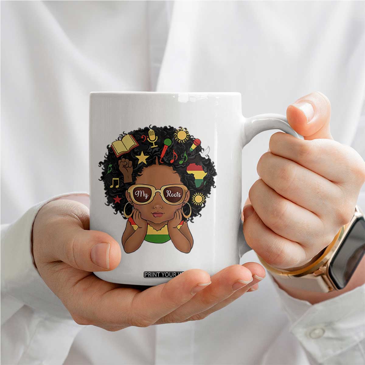 My Roots Black History Culture Pride Coffee Mug African American Heritage TS12 Print Your Wear