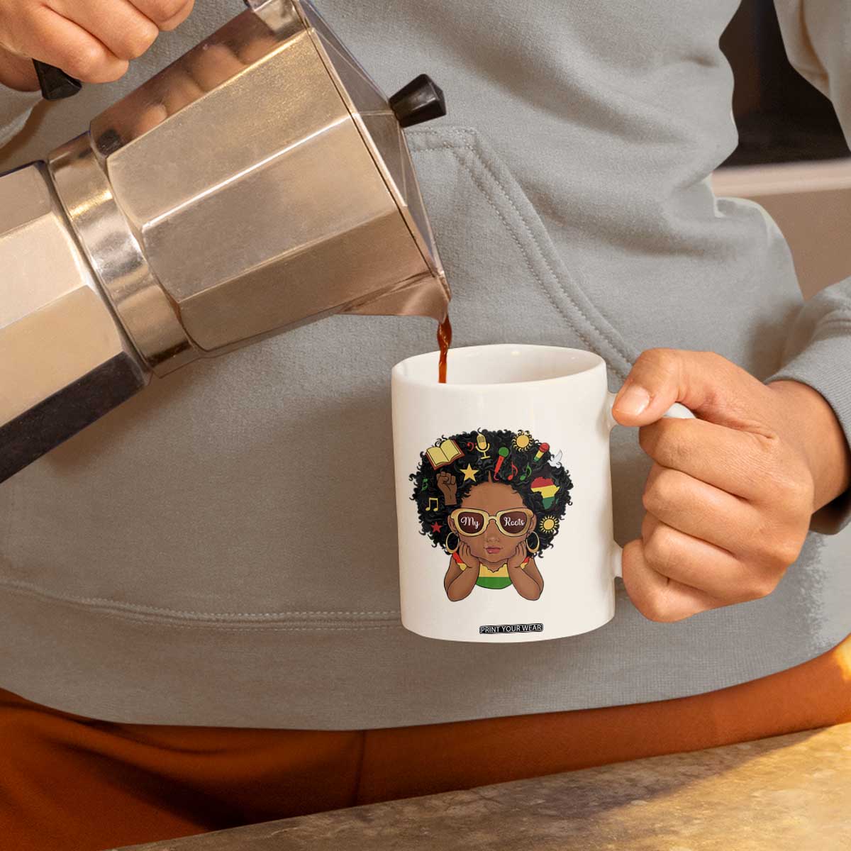 My Roots Black History Culture Pride Coffee Mug African American Heritage TS12 Print Your Wear