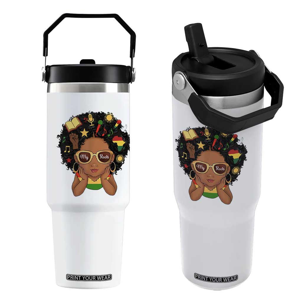 My Roots Black History Culture Pride Flip Straw Tumbler African American Heritage TS12 One Size: 30 oz White Print Your Wear