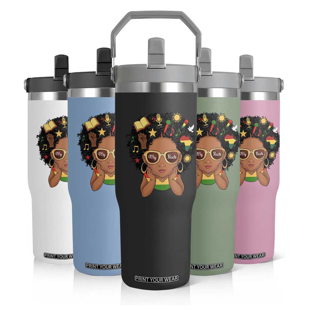 My Roots Black History Culture Pride Flip Straw Tumbler African American Heritage TS12 Print Your Wear