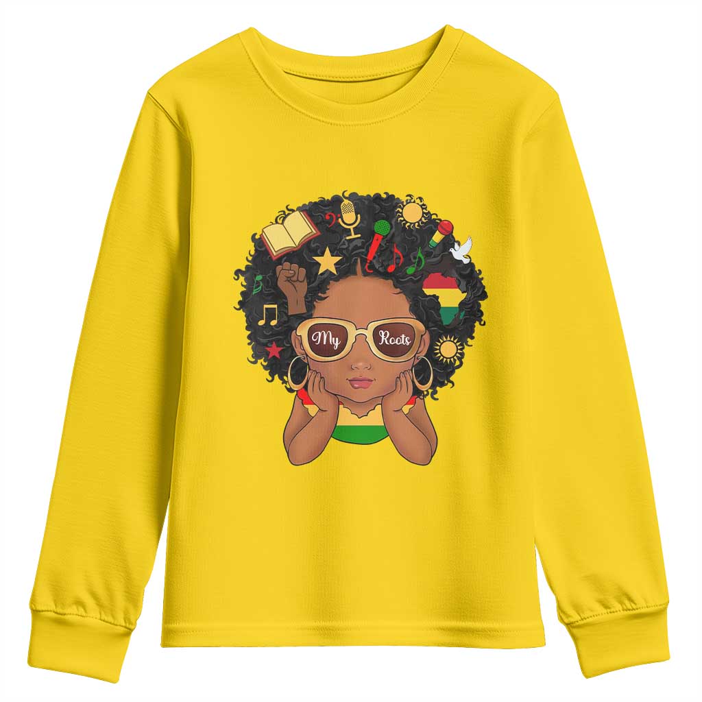 My Roots Black History Culture Pride Youth Sweatshirt African American Heritage TS12 Daisy Print Your Wear