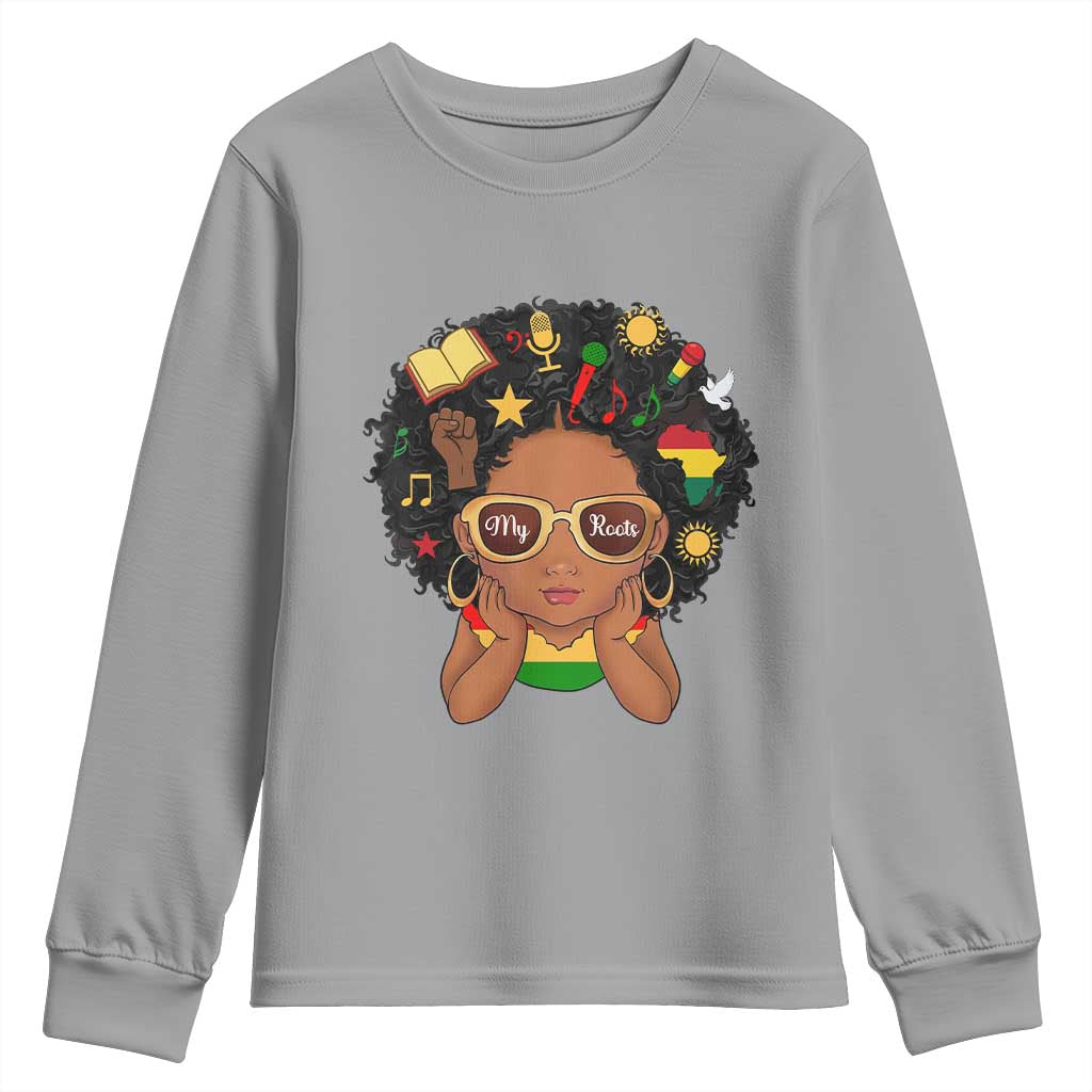 My Roots Black History Culture Pride Youth Sweatshirt African American Heritage TS12 Sport Gray Print Your Wear