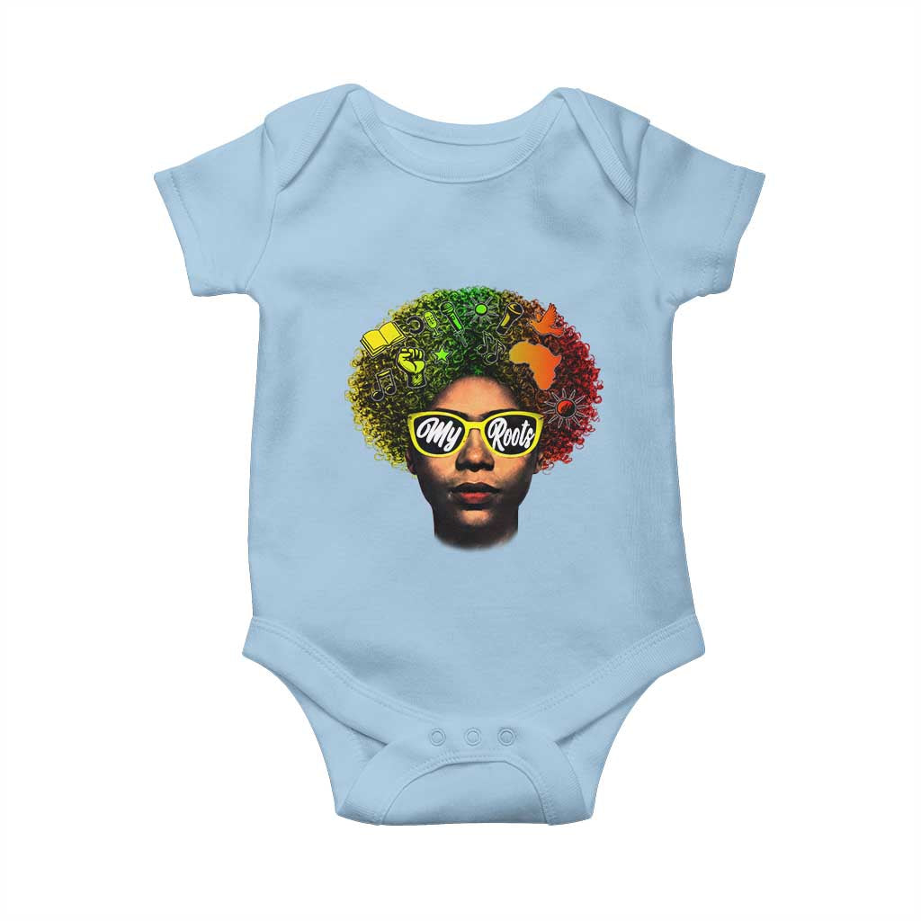 Black History Month Baby Onesie My Roots African American Pride Gift TS12 Light Blue Print Your Wear
