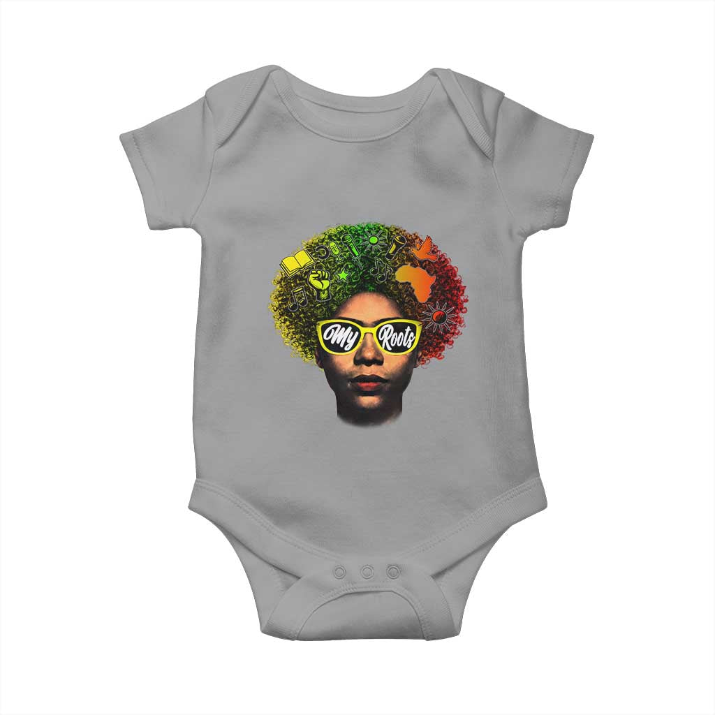 Black History Month Baby Onesie My Roots African American Pride Gift TS12 Sport Gray Print Your Wear