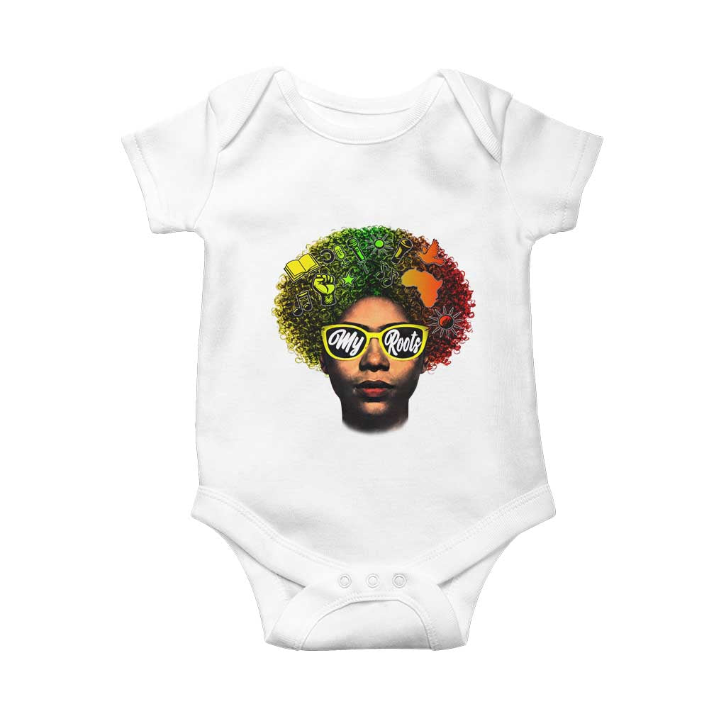 Black History Month Baby Onesie My Roots African American Pride Gift TS12 White Print Your Wear