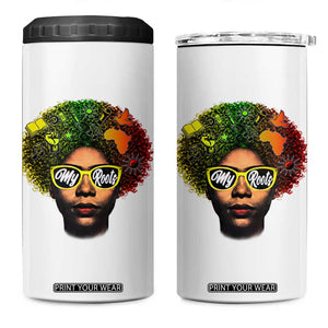 Black History Month 4 in 1 Can Cooler Tumbler My Roots African American Pride Gift TS12 One Size: 16 oz White Print Your Wear
