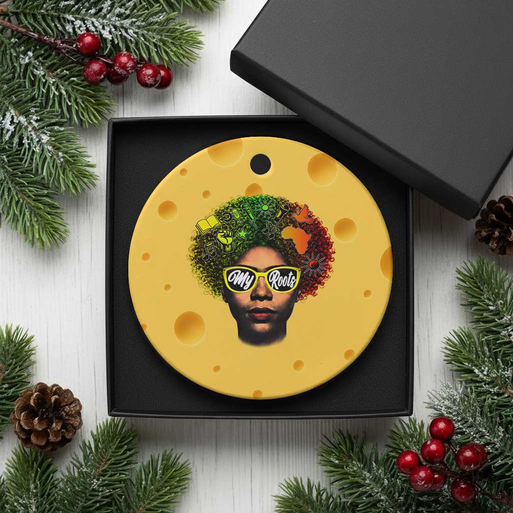 Black History Month Ceramic Ornament My Roots African American Pride Gift TS12 1pc Yellow Cheese Print Your Wear