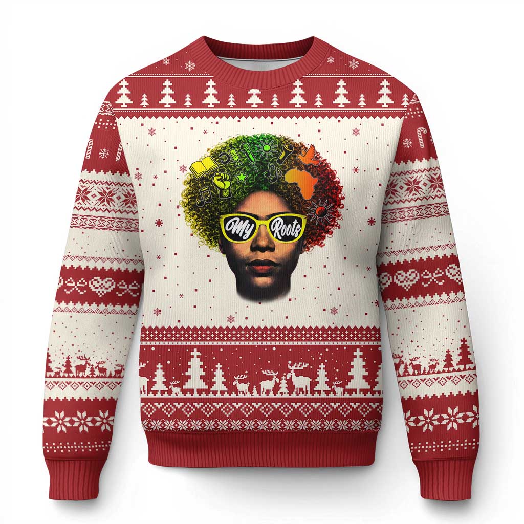 Black History Month Ugly Christmas Sweater My Roots African American Pride Gift TS12 Beige Red Print Your Wear
