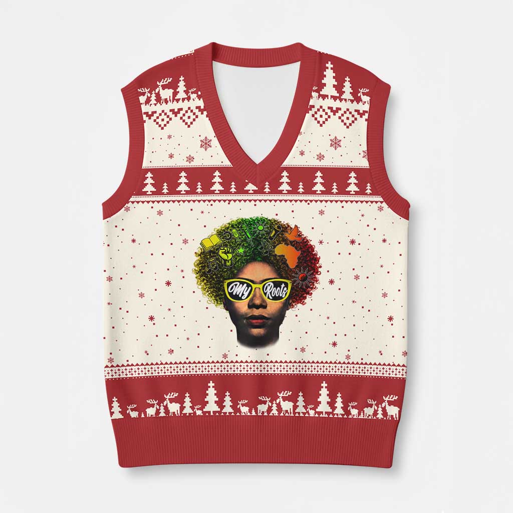 Black History Month V-Neck Knit Sweater Vest My Roots African American Pride Gift TS12 Beige Red Print Your Wear