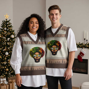 Black History Month V-Neck Knit Sweater Vest My Roots African American Pride Gift TS12 Mocha Mousse Print Your Wear