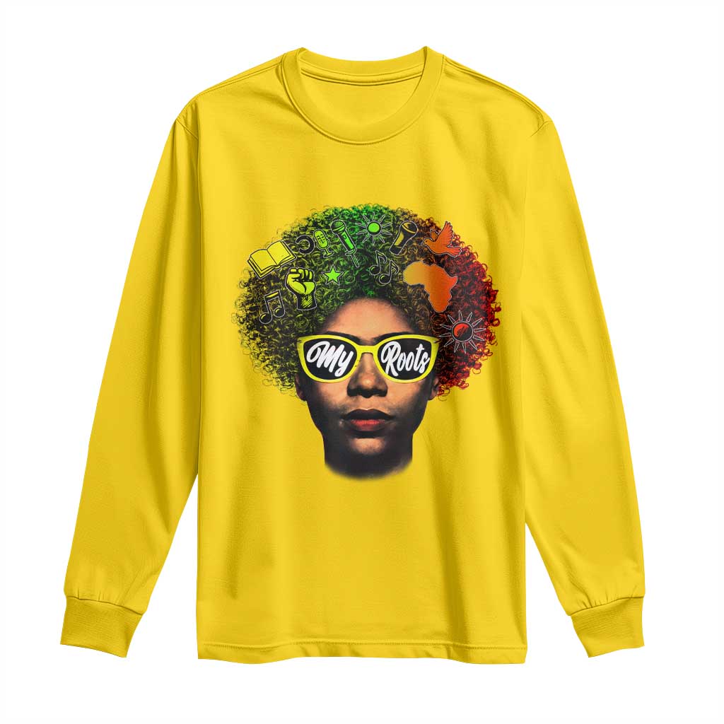 Black History Month Long Sleeve Shirt My Roots African American Pride Gift TS12 Daisy Print Your Wear