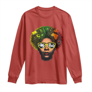 Black History Month Long Sleeve Shirt My Roots African American Pride Gift TS12 Red Print Your Wear