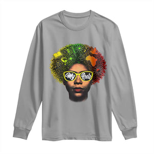 Black History Month Long Sleeve Shirt My Roots African American Pride Gift TS12 Sport Gray Print Your Wear