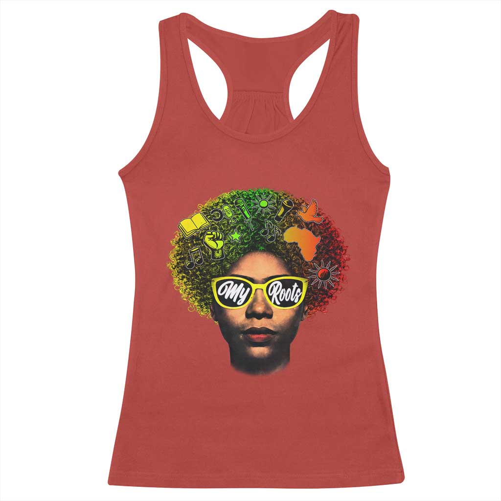 Black History Month Racerback Tank Top My Roots African American Pride Gift TS12 Red Print Your Wear