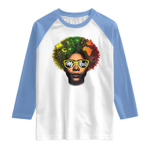 Black History Month Raglan Shirt My Roots African American Pride Gift TS12 White Carolina Blue Print Your Wear