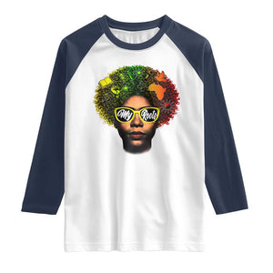 Black History Month Raglan Shirt My Roots African American Pride Gift TS12 White Navy Print Your Wear