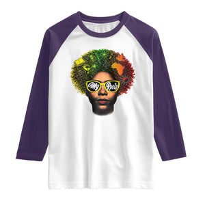 Black History Month Raglan Shirt My Roots African American Pride Gift TS12 White Purple Print Your Wear