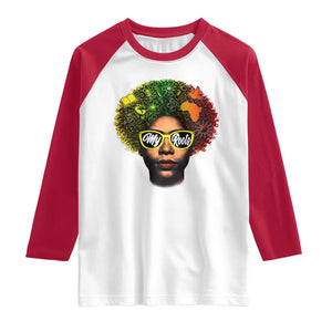 Black History Month Raglan Shirt My Roots African American Pride Gift TS12 White Red Print Your Wear