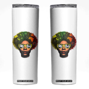 Black History Month Skinny Tumbler My Roots African American Pride Gift TS12 White Print Your Wear