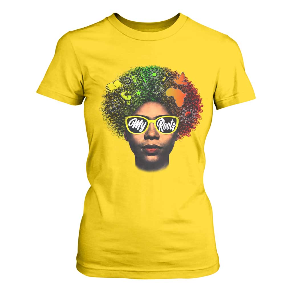 Black History Month T Shirt For Women My Roots African American Pride Gift TS12 Daisy Print Your Wear