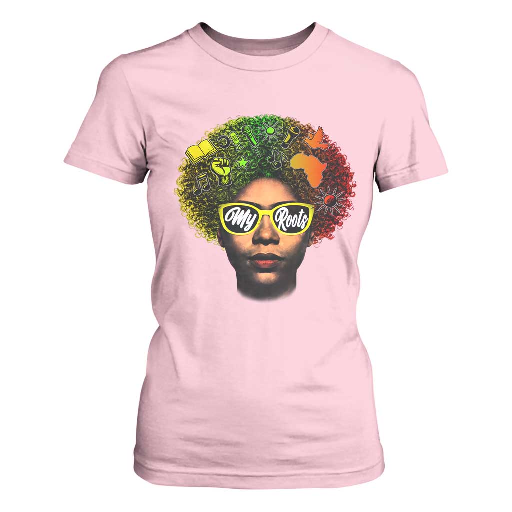 Black History Month T Shirt For Women My Roots African American Pride Gift TS12 Light Pink Print Your Wear