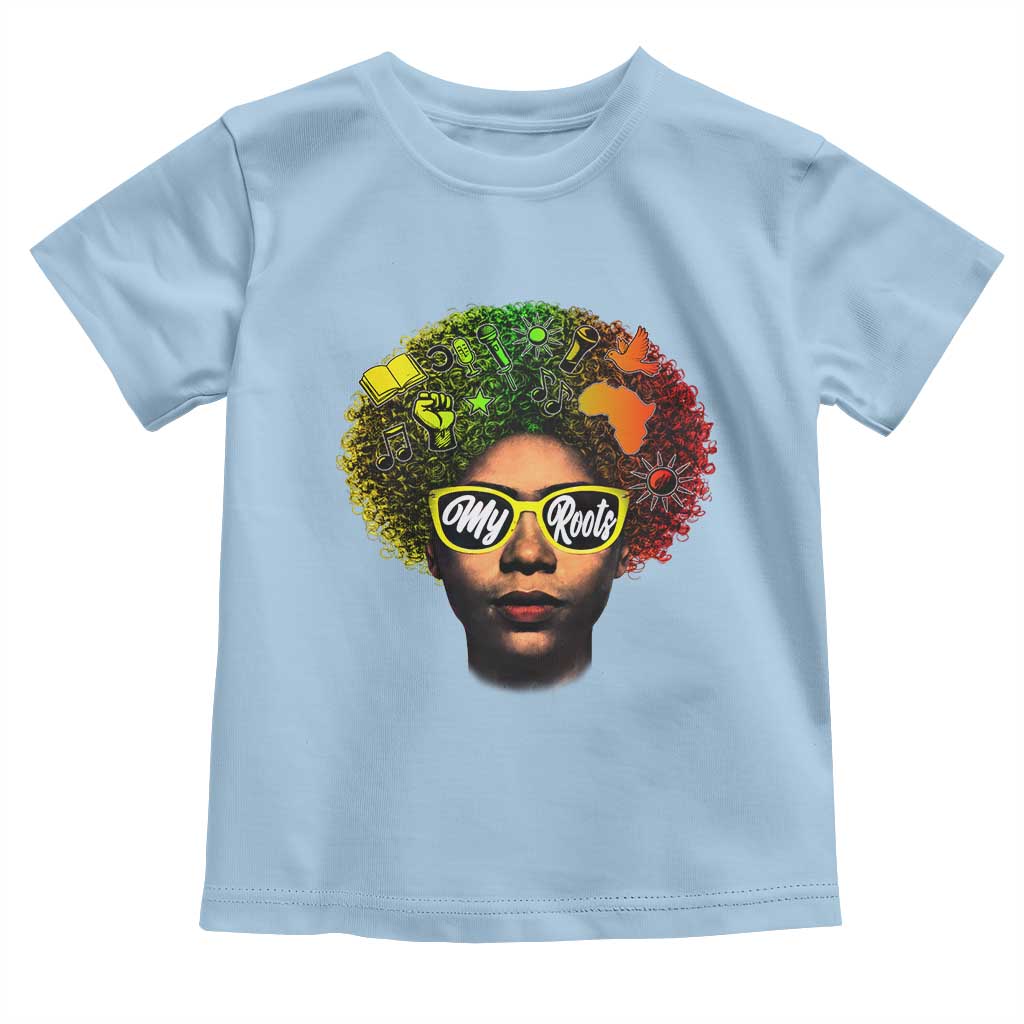 Black History Month Toddler T Shirt My Roots African American Pride Gift TS12 Light Blue Print Your Wear