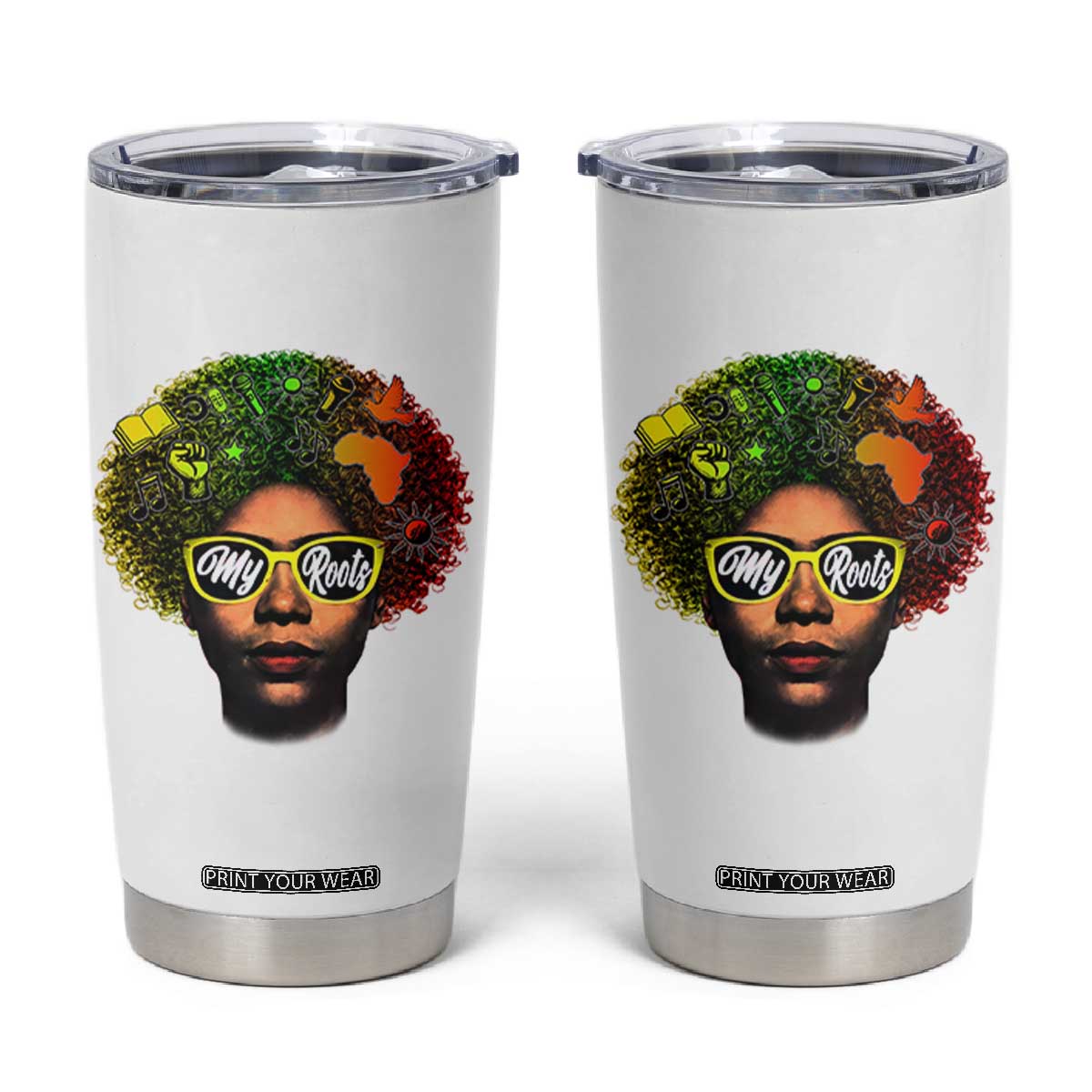 Black History Month Tumbler Cup My Roots African American Pride Gift TS12 White Print Your Wear