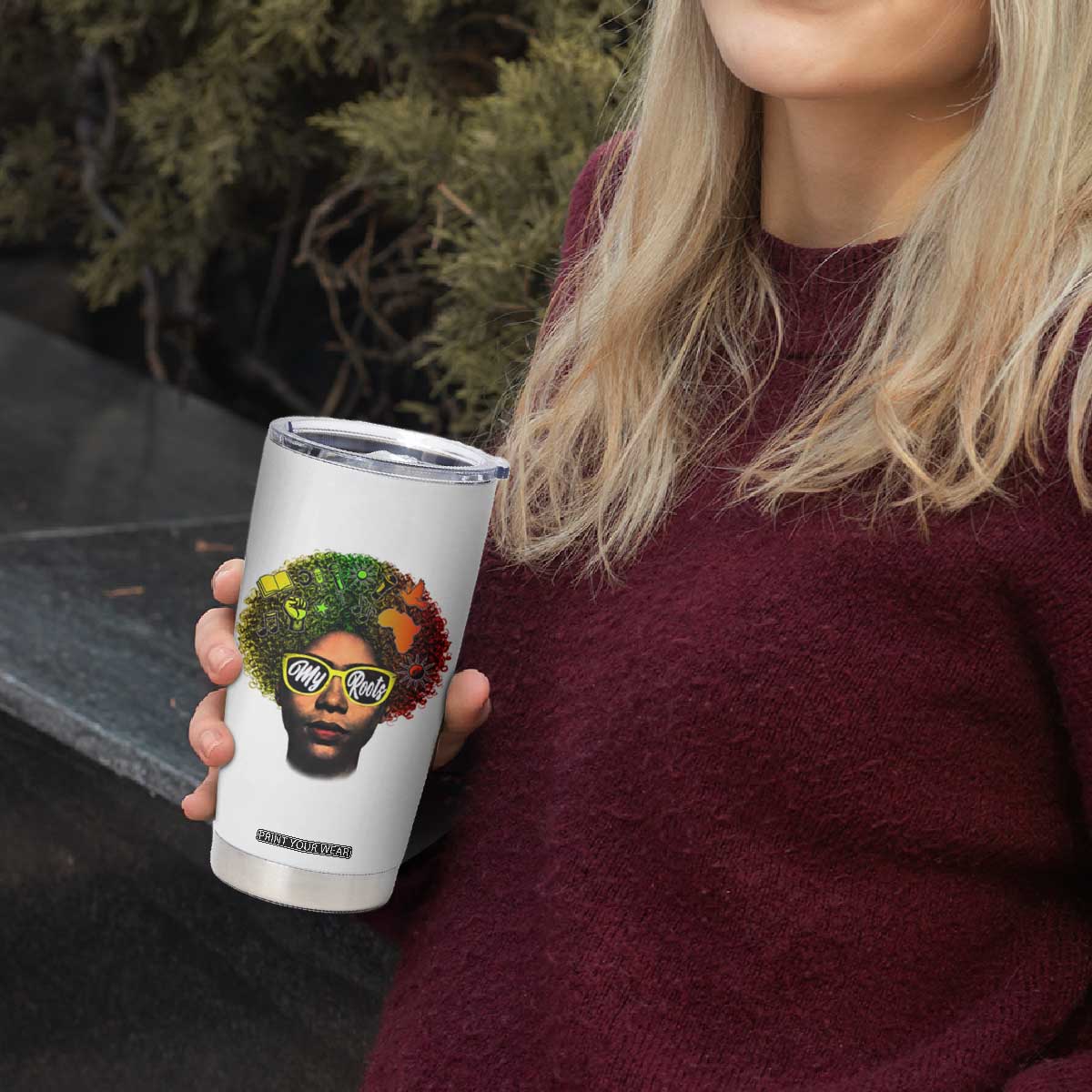 Black History Month Tumbler Cup My Roots African American Pride Gift TS12 Print Your Wear