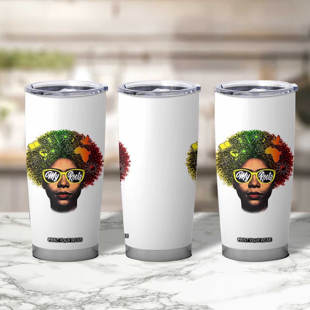 Black History Month Tumbler Cup My Roots African American Pride Gift TS12 Print Your Wear