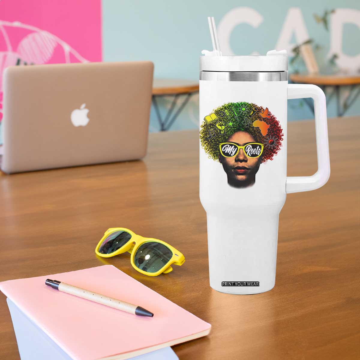 Black History Month Tumbler With Handle My Roots African American Pride Gift TS12 Print Your Wear