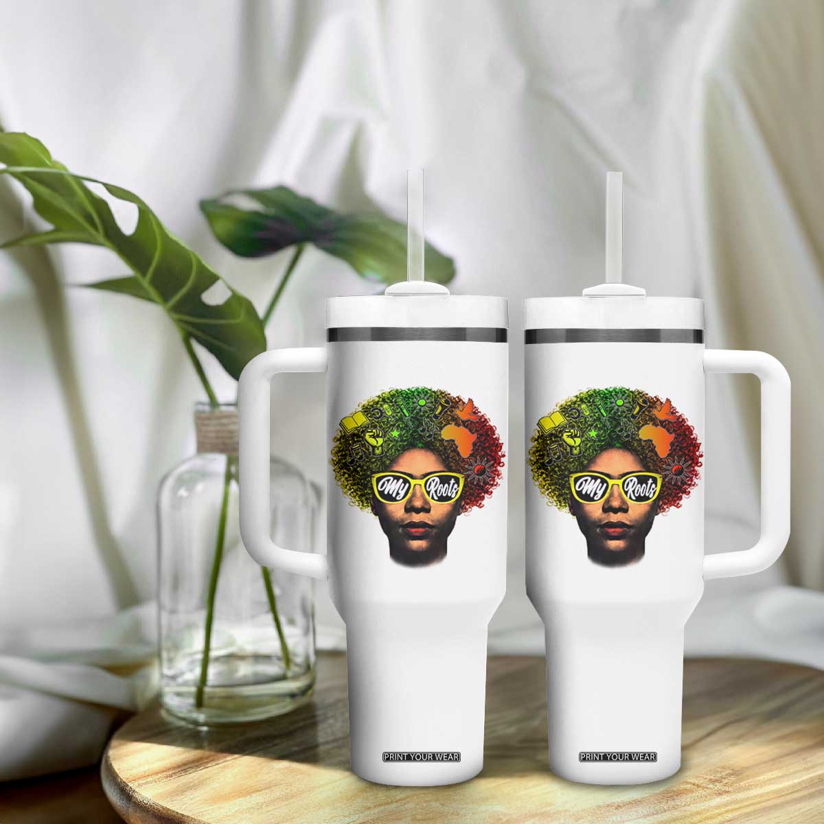 Black History Month Tumbler With Handle My Roots African American Pride Gift TS12 Print Your Wear
