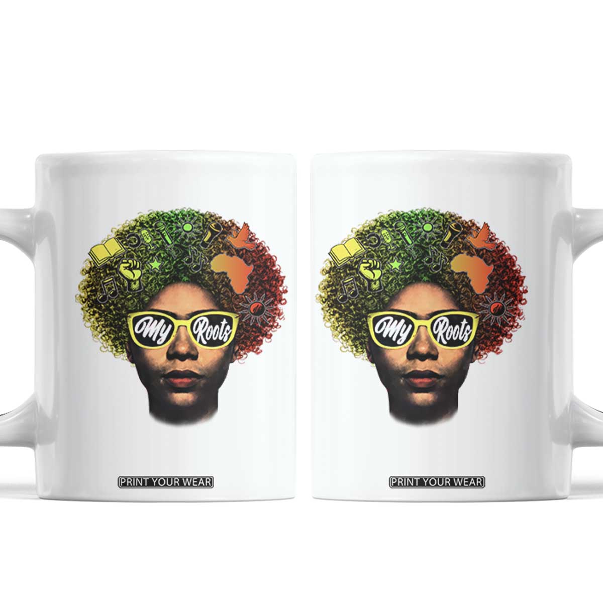 Black History Month Coffee Mug My Roots African American Pride Gift TS12 White Print Your Wear