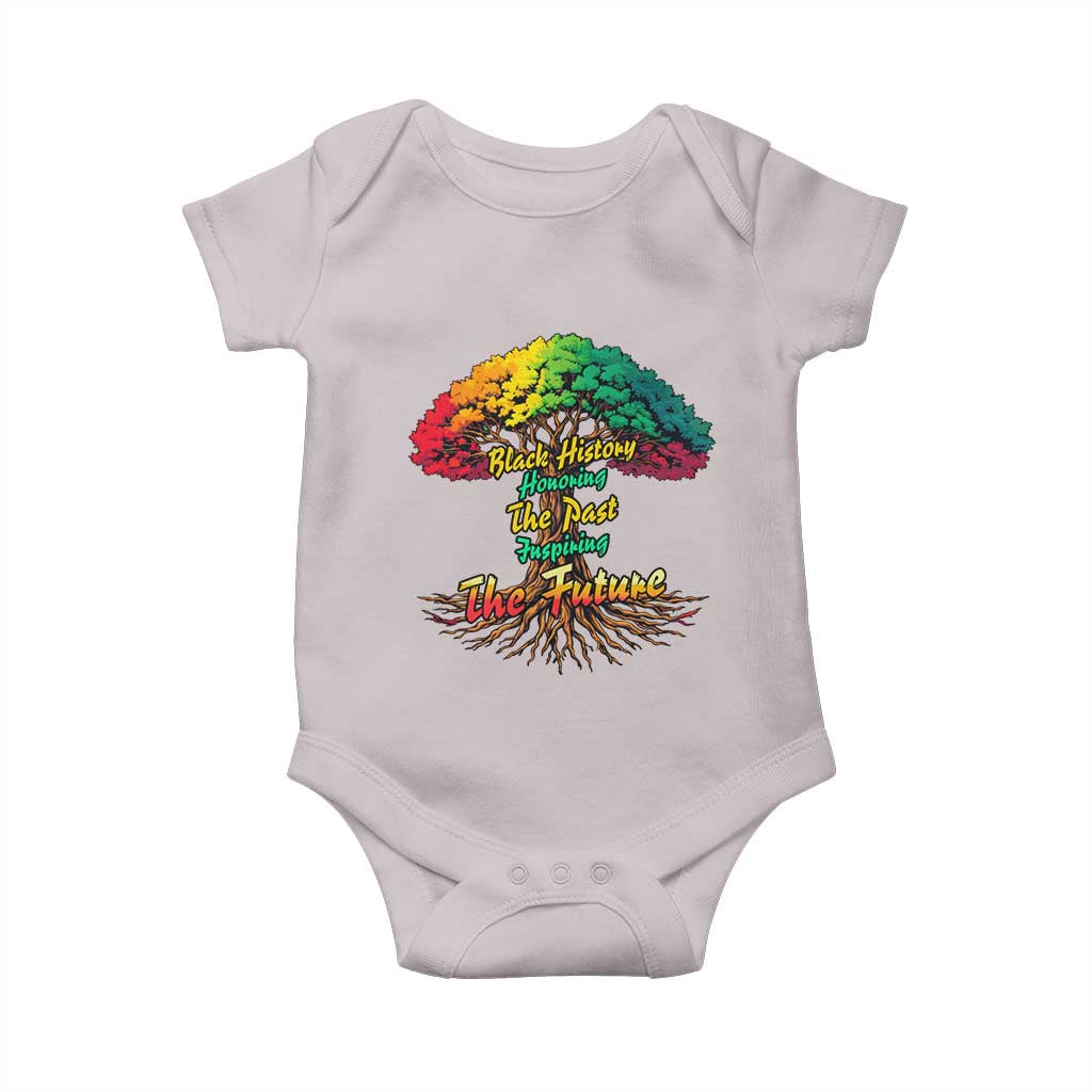 Black History Month Quote Baby Onesie Inspiring The Future Honoring The Past TS12 Ice Gray Print Your Wear