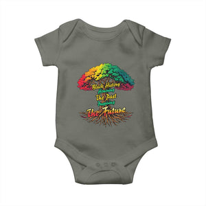 Black History Month Quote Baby Onesie Inspiring The Future Honoring The Past TS12 Military Green Print Your Wear