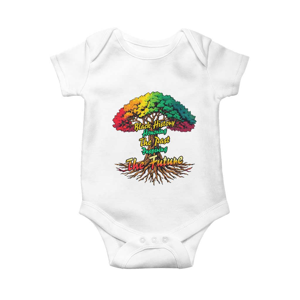 Black History Month Quote Baby Onesie Inspiring The Future Honoring The Past TS12 White Print Your Wear